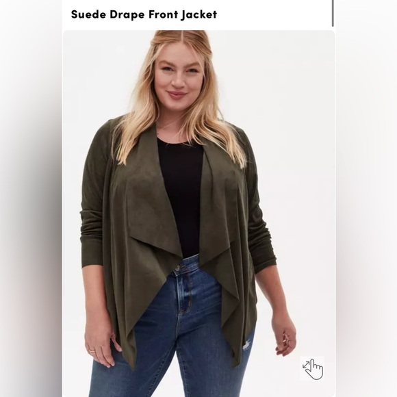 Torrid Suede Drape Front Jacket. Size 3. NWT - Picture 2 of 9